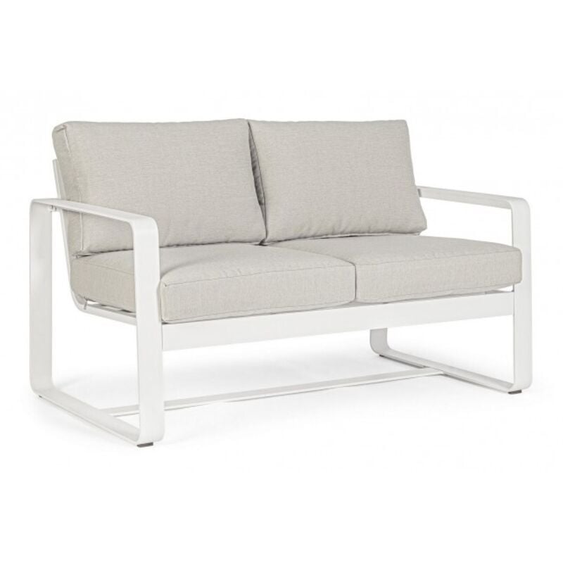 foto del prodotto hellin divano da giardino 2 posti con cuscini merrigan colore bianco dimensione 134x78 cm
