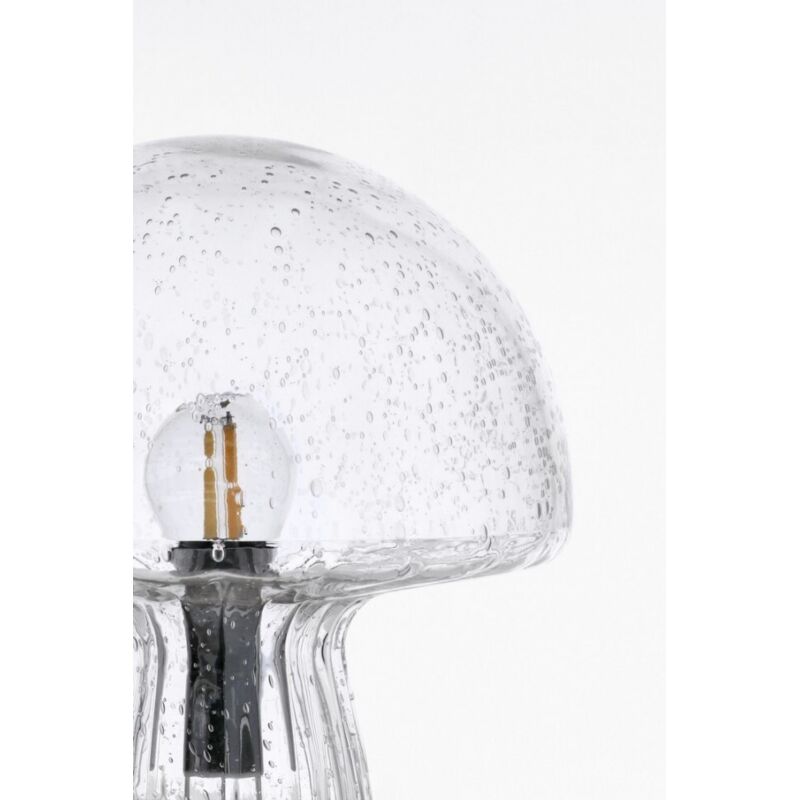 foto del prodotto hellin - lampada da tavolo 'carysa' in vetro h 25,5 cm -grigio trasparente