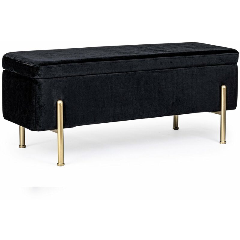 foto del prodotto hellin panca contenitore irina per interno, con struttura in mdf e compensato, da 110x42x42h cm nero