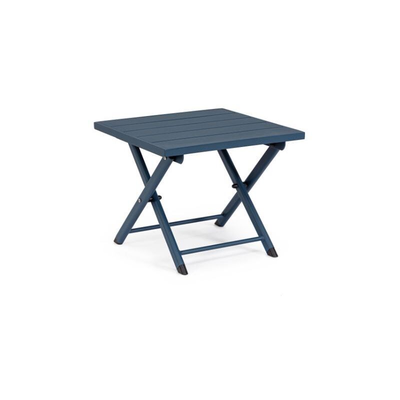 foto del prodotto hellin tavolino linea taylor in alluminico verniciato blu navy 44x43 cm pieghevole