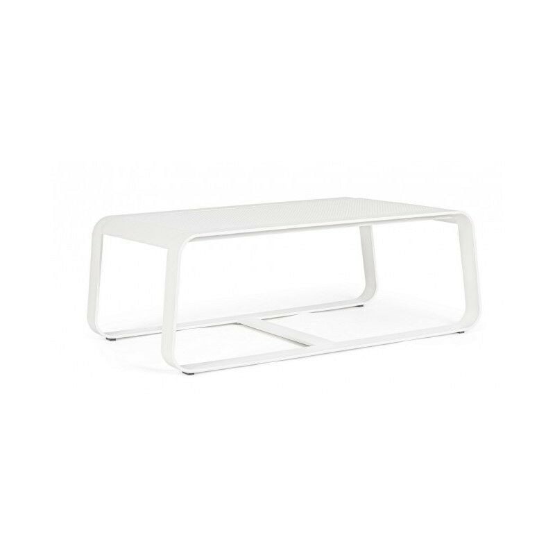 foto del prodotto hellin tavolino per esterno in alluminio bianco merrigan 105x62x h38 cm