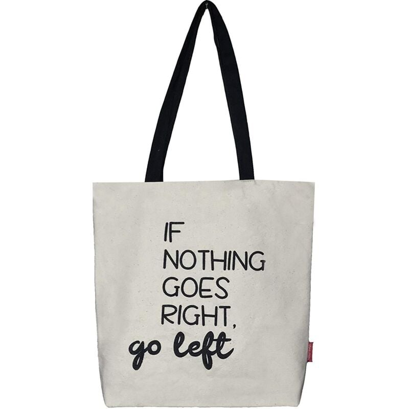foto del prodotto hello bags. borsa tote bag in tela con cerniera, fodera e tasca interna. esterno 100 cotone. include una busta regalo kraft. modello ifnothing.