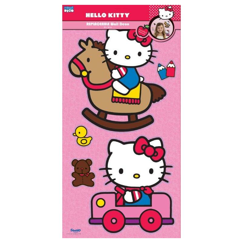 foto del prodotto hello kitty coppia di adesivi murali 3d 29x54cm
