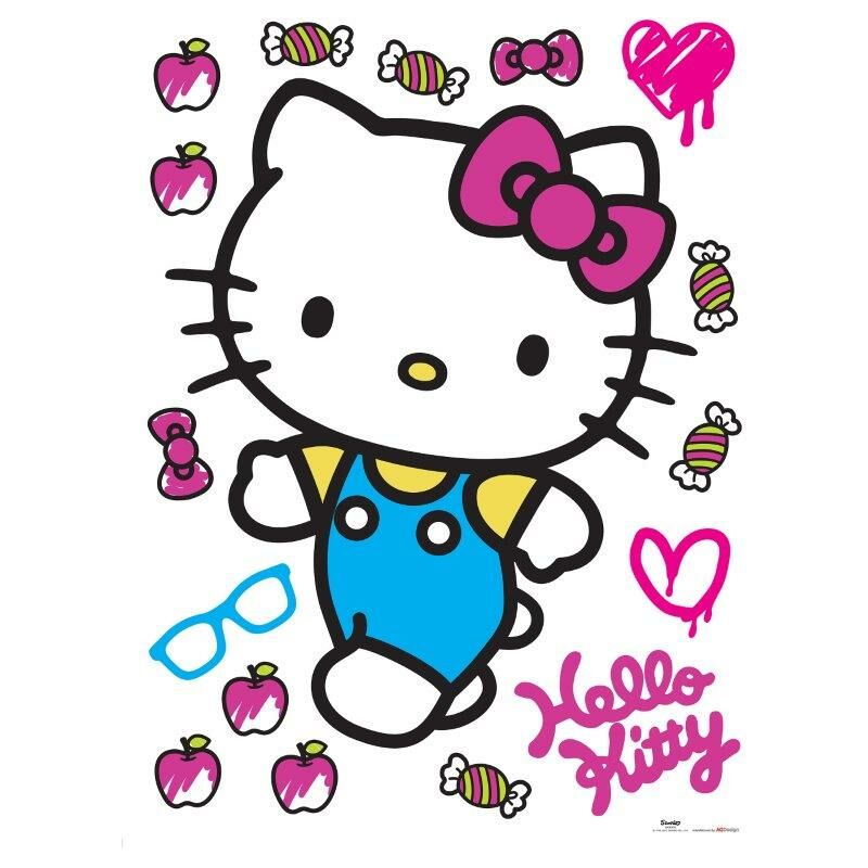 foto del prodotto hello kitty decorazione adesiva 65x85cm