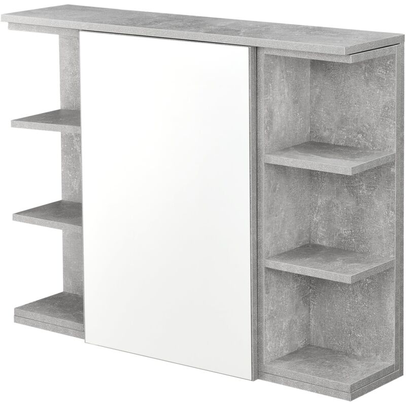 foto del prodotto helloshop26 anta pensile bagno con specchio 64 x 80 x 20 cm effetto cemento 030007672