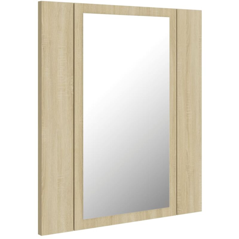 foto del prodotto helloshop26 armadietto a specchio da bagno a led 40 x 12 x 45 in acrilico beige
