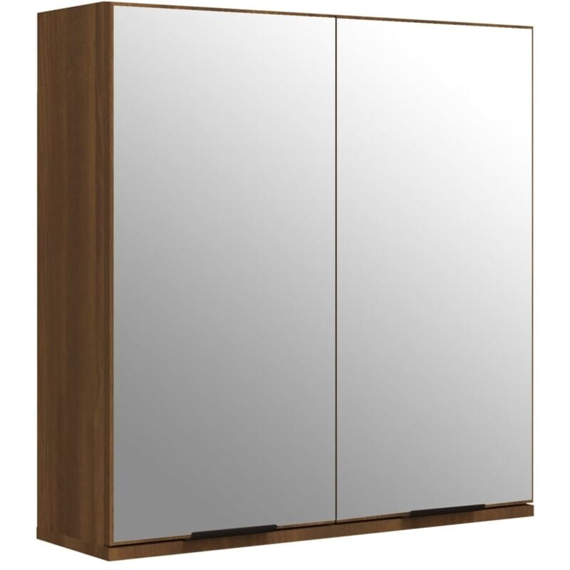 foto del prodotto helloshop26 armadietto a specchio da bagno in rovere 64 x 20 x 67 cm marrone