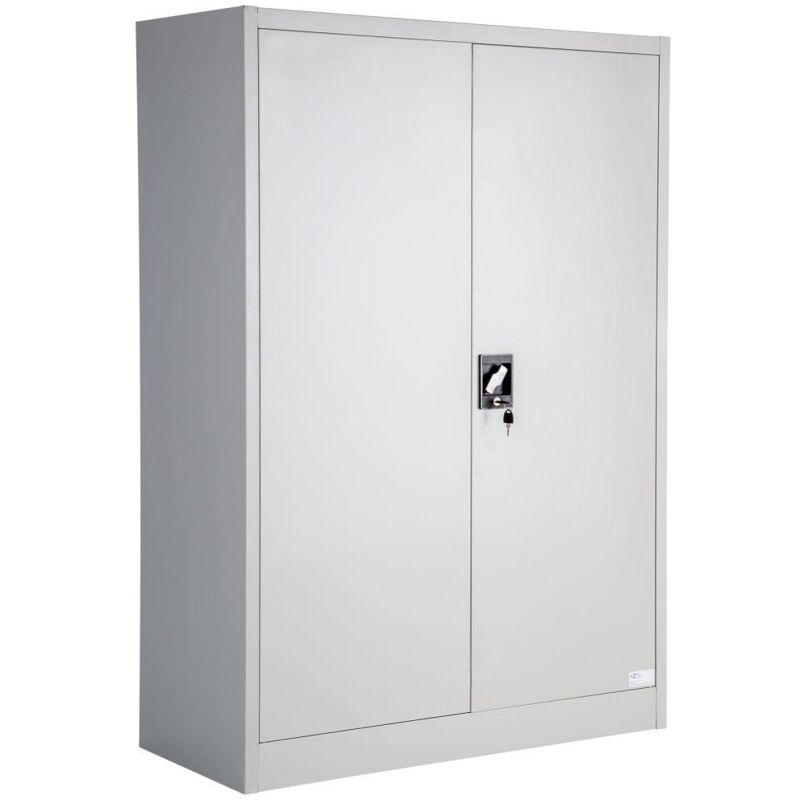 foto del prodotto helloshop26 armadio da ufficio con serratura con 3 ripiani, mobile su 4 livelli, grigio 080000381