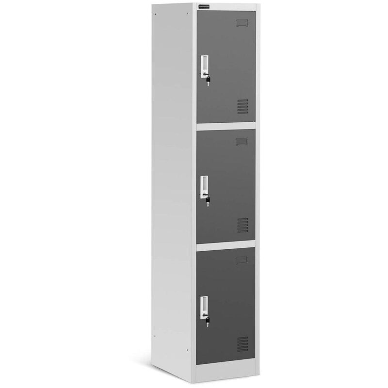 foto del prodotto helloshop26 armadio guardaroba 3 scomparti acciaio 194 cm grigio 140000475