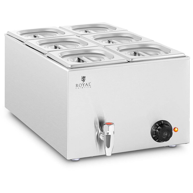 foto del prodotto helloshop26 bagnomaria 600 watt 6 x gn 1 6 rubinetto di scarico 140004221