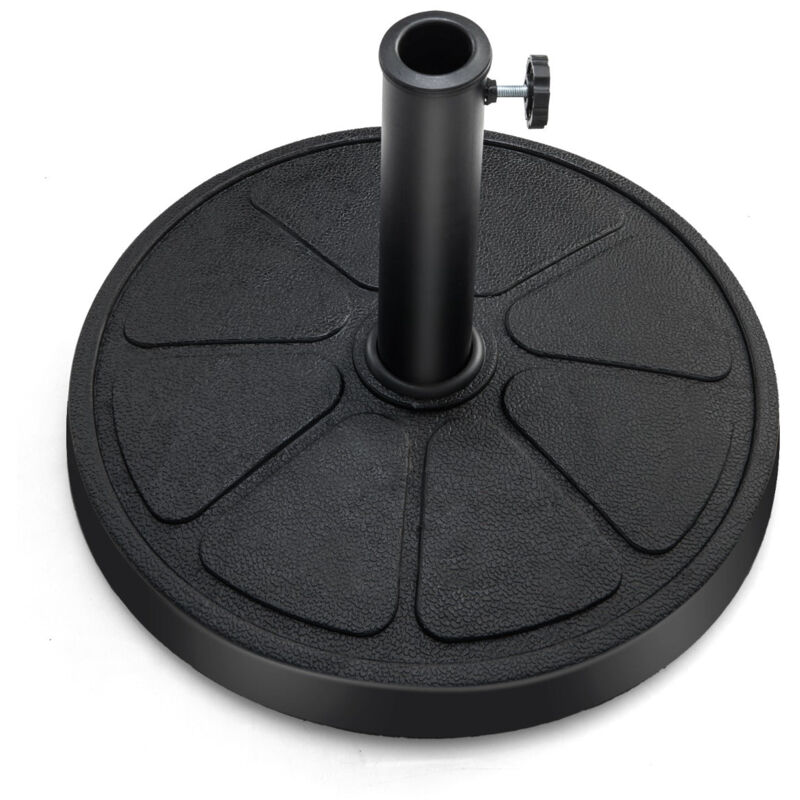 foto del prodotto helloshop26 base per ombrellone da esterno, 14 kg, supporto rotondo per ombrellone, diametro 45 cm, adatto a pali per ombrellone da 38 48 mm, nero