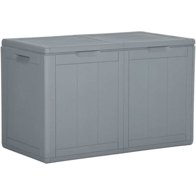 foto del prodotto helloshop26 baule portaoggetti per mobili da giardino 180 litri grigio pp rattan 020013015