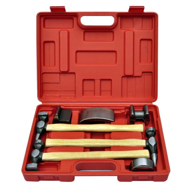 foto del prodotto helloshop26 box set martello e mucchio per carrozziere 7 pezzi attrezzi garage officina fai da te 3402029 2