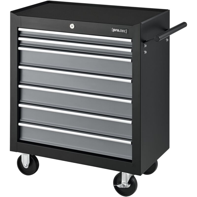foto del prodotto helloshop26 carrello da officina per attrezzi con 7 cassetti 69 x 33 x 775 cm nero argento 030008272