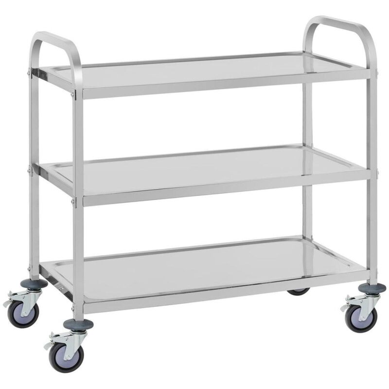 foto del prodotto helloshop26 - carrello di servizio in acciaio inox - 3 ripiani - fino a 150 kg 140000949
