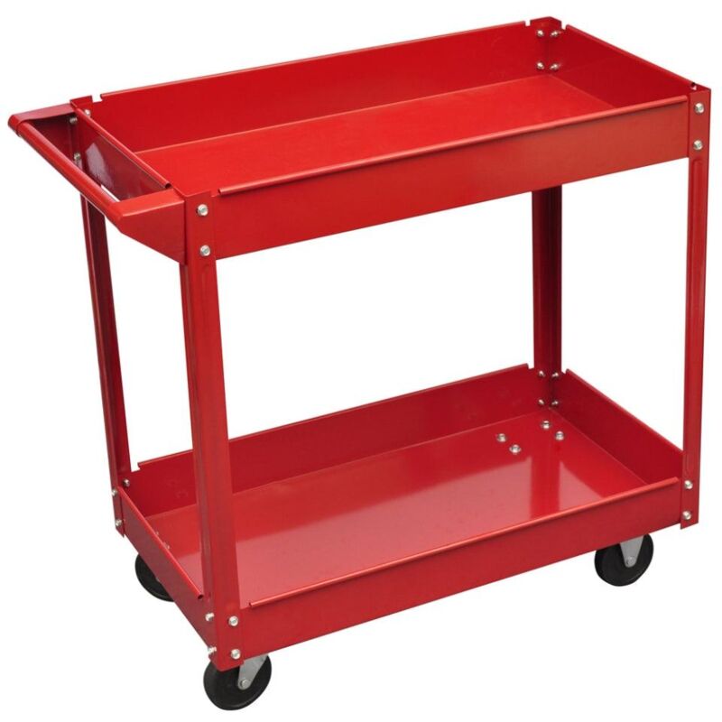 foto del prodotto helloshop26 carrello officina portata 100 kg rosso attrezzi garage officina fai da te 3402077