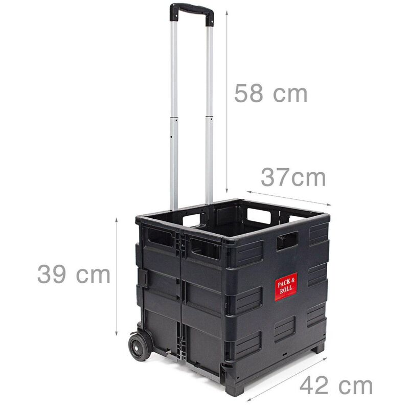 foto del prodotto helloshop26 carrello pieghevole per trasporto spesa con ruote nere 130000709