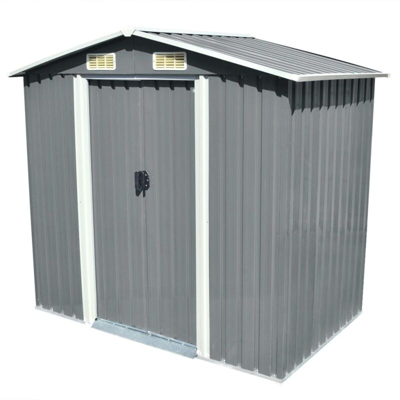 foto del prodotto helloshop26 casetta da giardino capannone per cabina capannone per la casa capannone per esterni capannone per attrezzi robusto metallo 204 x 132 x