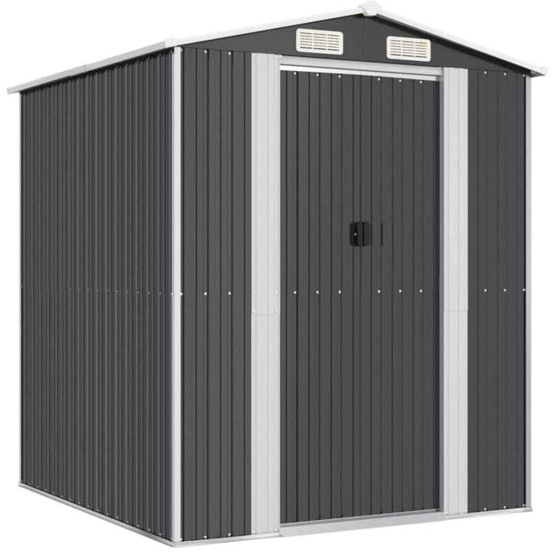 foto del prodotto helloshop26 - casetta da giardino casetta ripostiglio casetta da esterno casetta per attrezzi robusta 192 x 191 x 223 cm acciaio zincato antracite