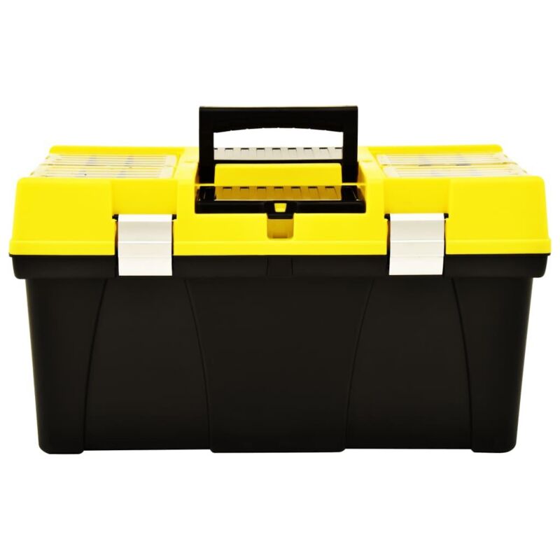 foto del prodotto helloshop26 cassetta degli attrezzi, cassetta degli attrezzi, cassetta degli attrezzi, officina, garage, scatola in plastica, 59,5 x 33,7 cm, giallo