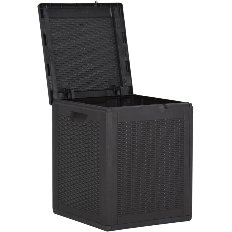 foto del prodotto helloshop26 cassetta portaoggetti per mobili da giardino da 90 litri in rattan nero