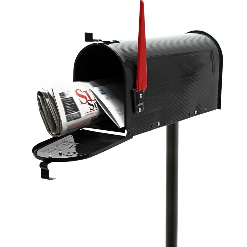 foto del prodotto helloshop26 cassetta postale americana nera base di supporto per cassetta postale dal design americano
