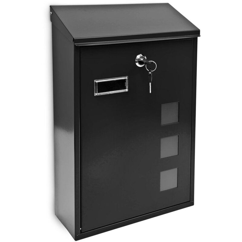 foto del prodotto helloshop26 cassetta postale da parete nera da esterno dal design contemporaneo