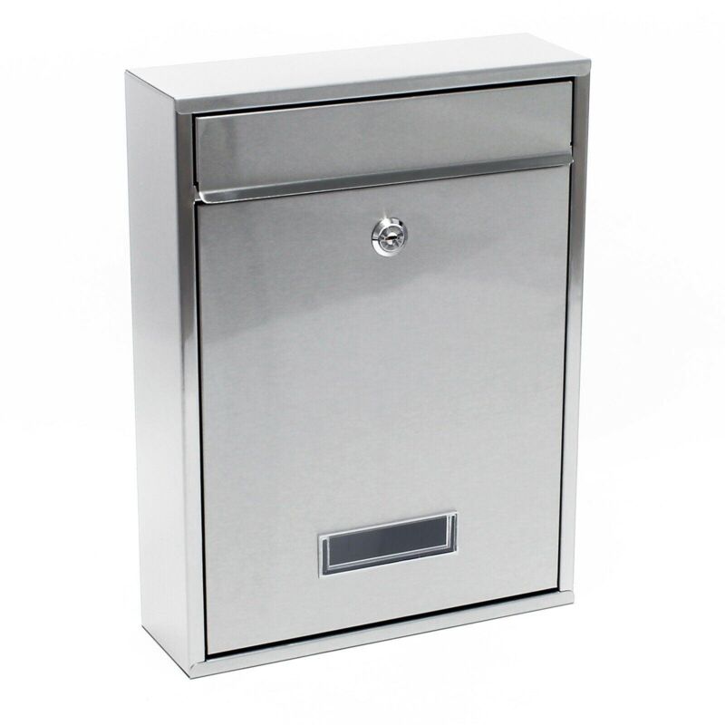 foto del prodotto helloshop26 cassetta postale di design a parete, in acciaio inossidabile color argento
