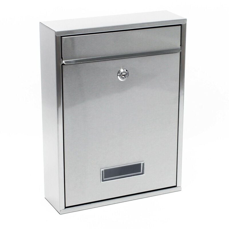 foto del prodotto helloshop26 - cassetta postale di design cassetta postale da parete in acciaio inossidabile argento 160000058