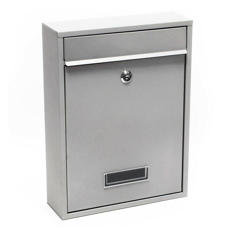 foto del prodotto helloshop26 cassetta postale di design da parete in acciaio galvanizzato argento
