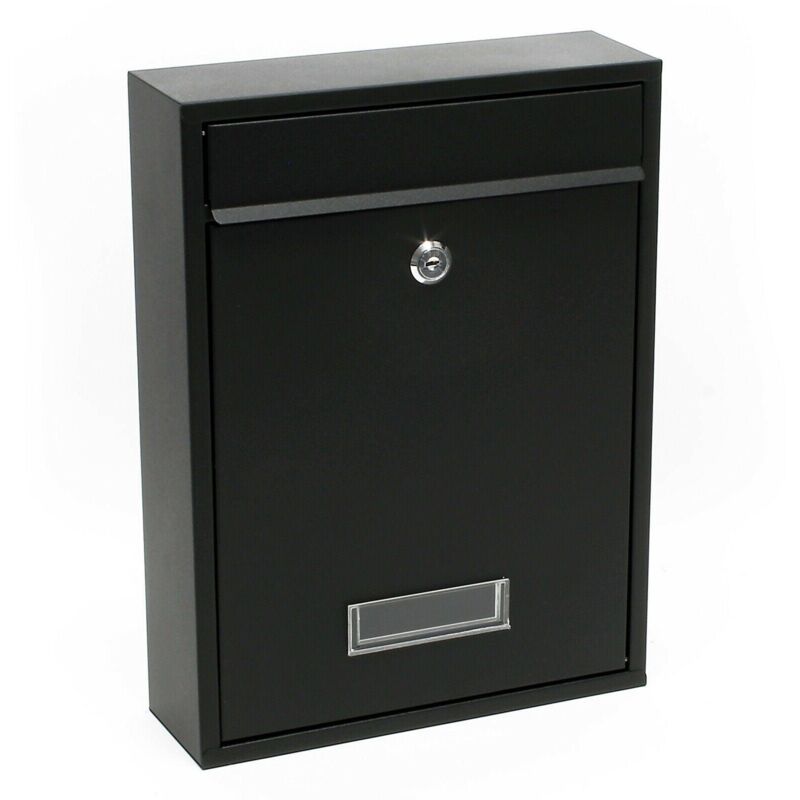 foto del prodotto helloshop26 cassetta postale di design da parete in acciaio zincato nero 160000075