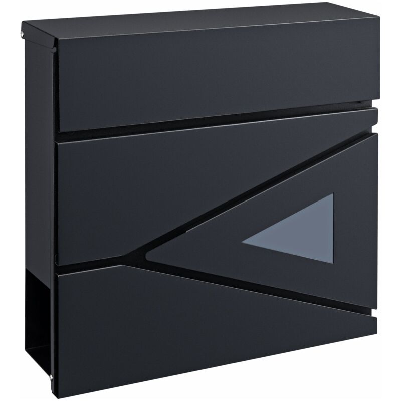 foto del prodotto helloshop26 cassetta postale in acciaio zincato 37 x 37 x 11 cm grigio antracite 030006531