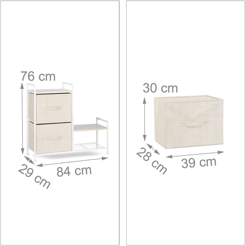 foto del prodotto helloshop26 cassettiera contenitore con cassetti in tessuto beige