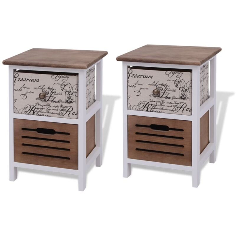 foto del prodotto helloshop26 comodino comodino cassettiera arredo camera da letto 2 pz in legno