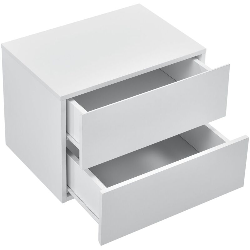 foto del prodotto helloshop26 comodino sospeso pensile con 2 cassetti bianco