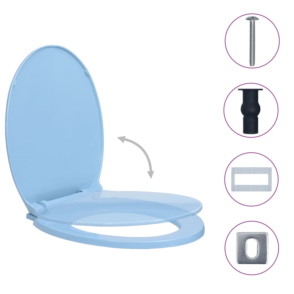 foto del prodotto helloshop26 copriwater con chiusura rallentata ovale blu 020002924