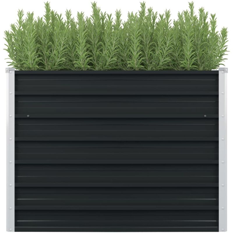 foto del prodotto helloshop26 fioriera rialzata antracite 100 x 100 x 77 cm giardino piante fiori acciaio zincato 020000853