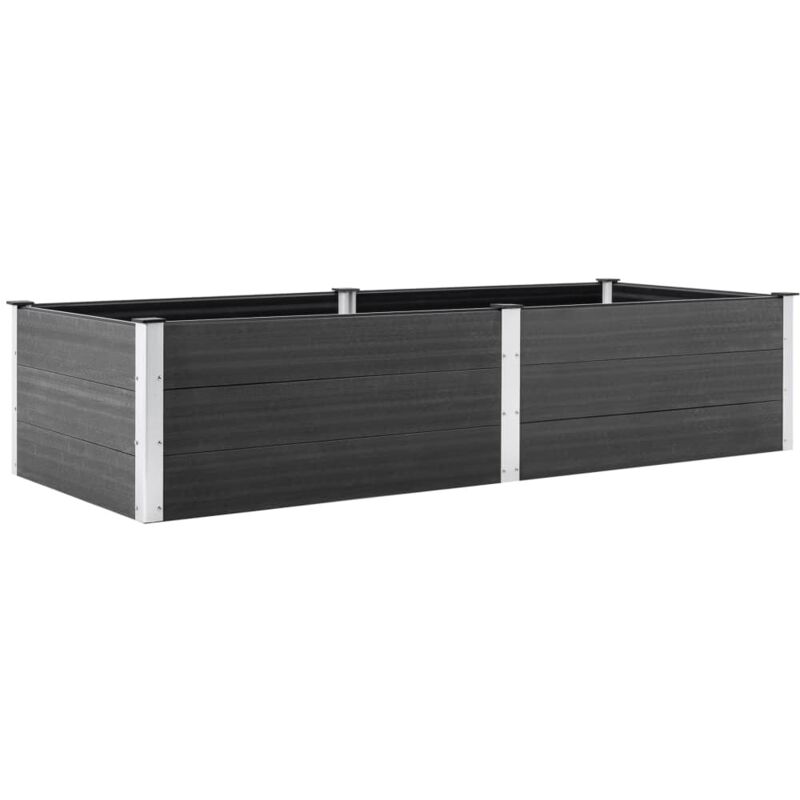 foto del prodotto helloshop26 fioriera rialzata piante fiori giardino 250 x 100 x 54 cm wpc grigio 020001024