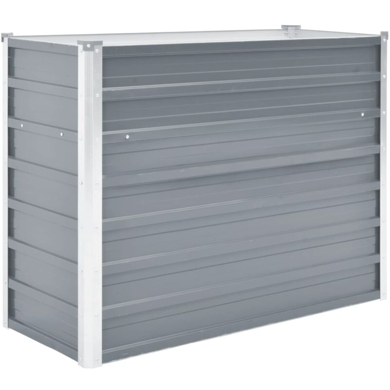 foto del prodotto helloshop26 - fioriera rialzata piante fiori giardino acciaio zincato 100 x 40 x 77 cm grigio 020001087