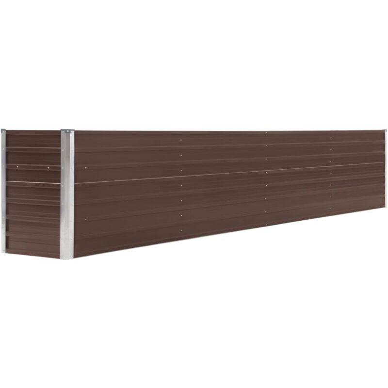foto del prodotto helloshop26 fioriera rialzata piante fiori giardino acciaio zincato 320 x 40 x 45 cm marrone 020001109