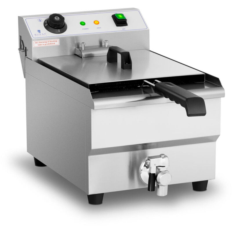 foto del prodotto helloshop26 friggitrice elettrica professionale da ristorante 13 litri 3.200 watt valvola di scarico zona fredda 140001781