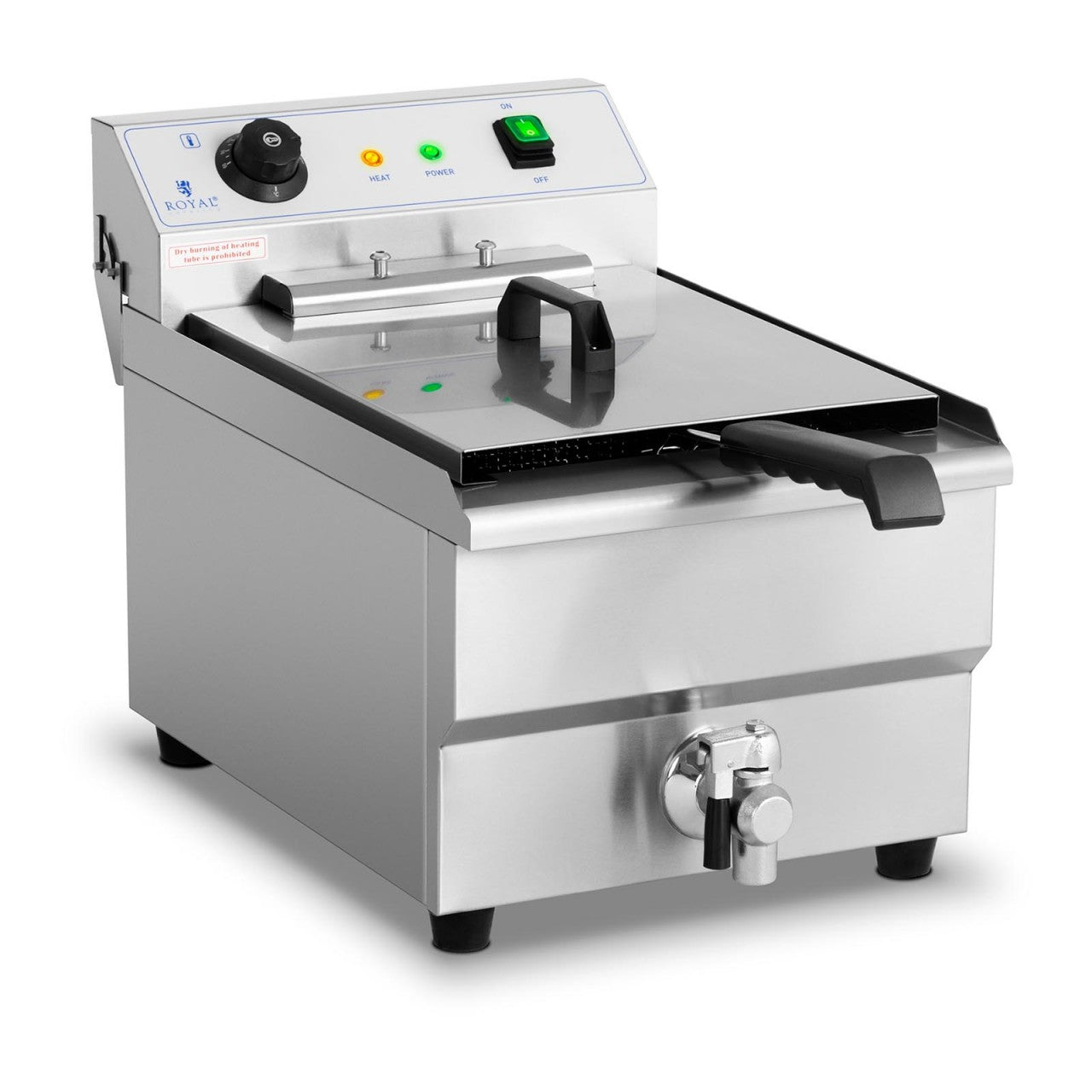 foto del prodotto helloshop26 friggitrice elettrica professionale ristorante 16 litri 6.000 watt valvola di scarico zona fredda 140001783