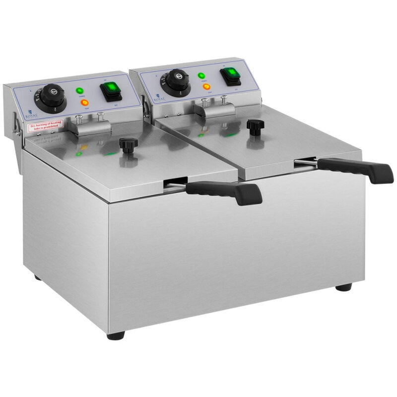 foto del prodotto helloshop26 friggitrice elettrica professionale ristorante 2 x 8 litri 230 volt 140001793