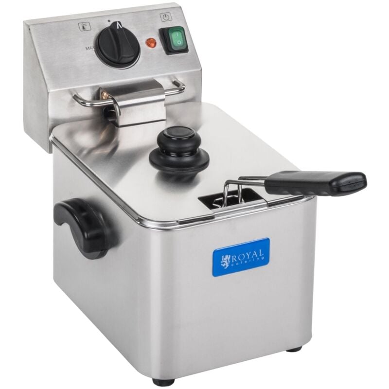 foto del prodotto helloshop26 friggitrice in acciaio inox 1 vasca da 8 litri vasca estraibile professionale termostato ego