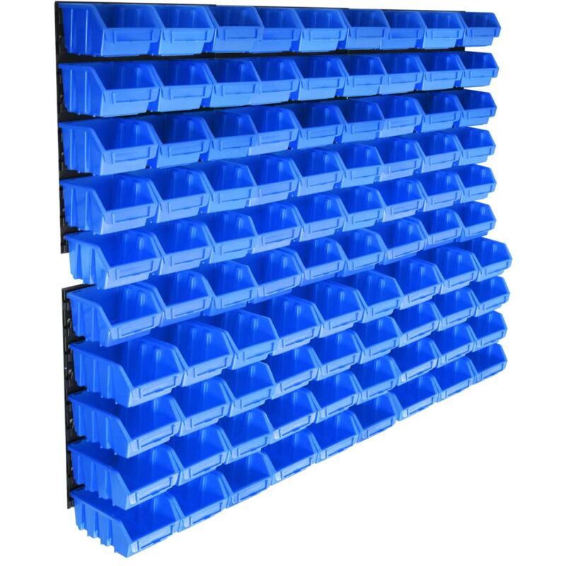 foto del prodotto helloshop26 kit contenitore portaoggetti con pannelli a muro 96 pezzi blu