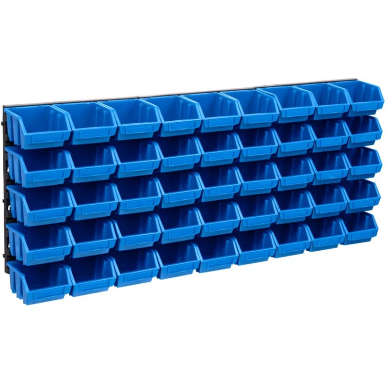 foto del prodotto helloshop26 kit contenitori portaoggetti e pannelli murali 48 pezzi blu e nero