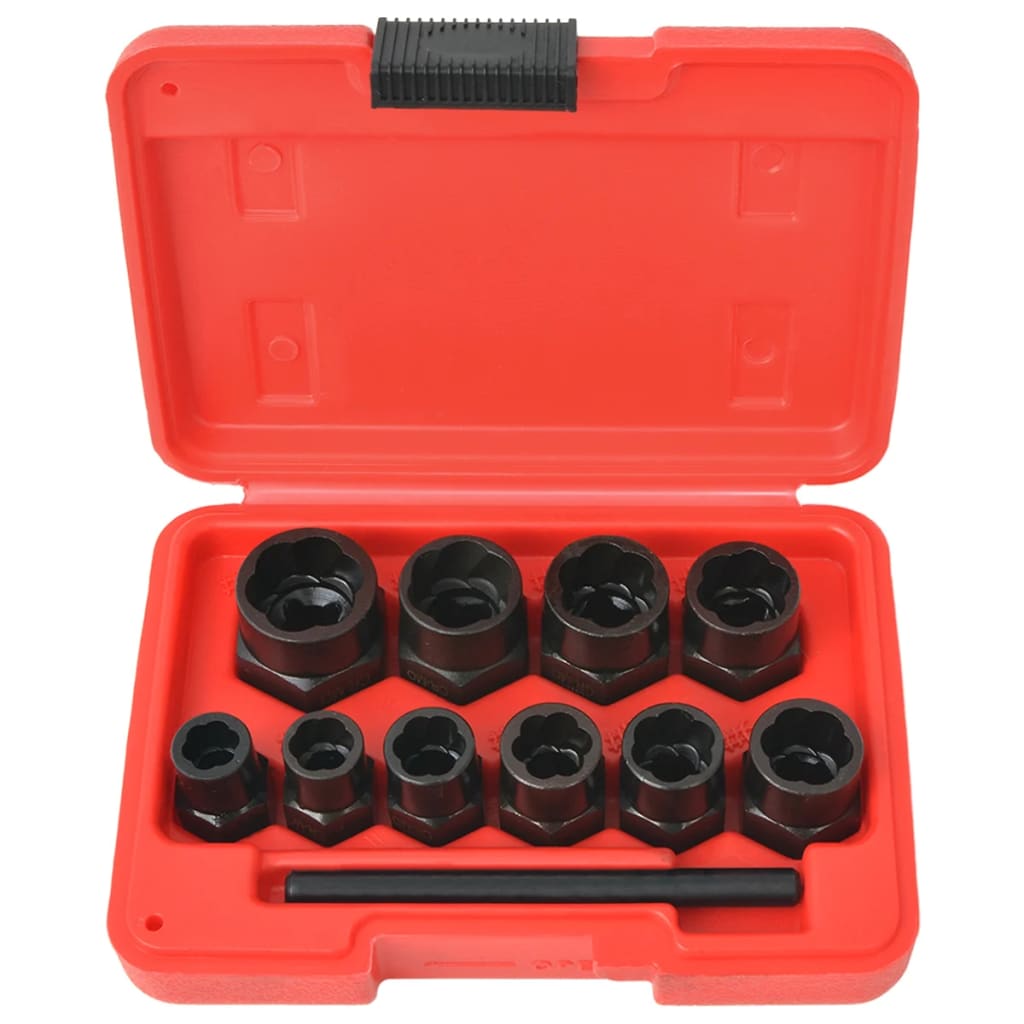 foto del prodotto helloshop26 kit estrattore bulloni dadi danneggiati acciaio 11 pezzi officina garage 020003963