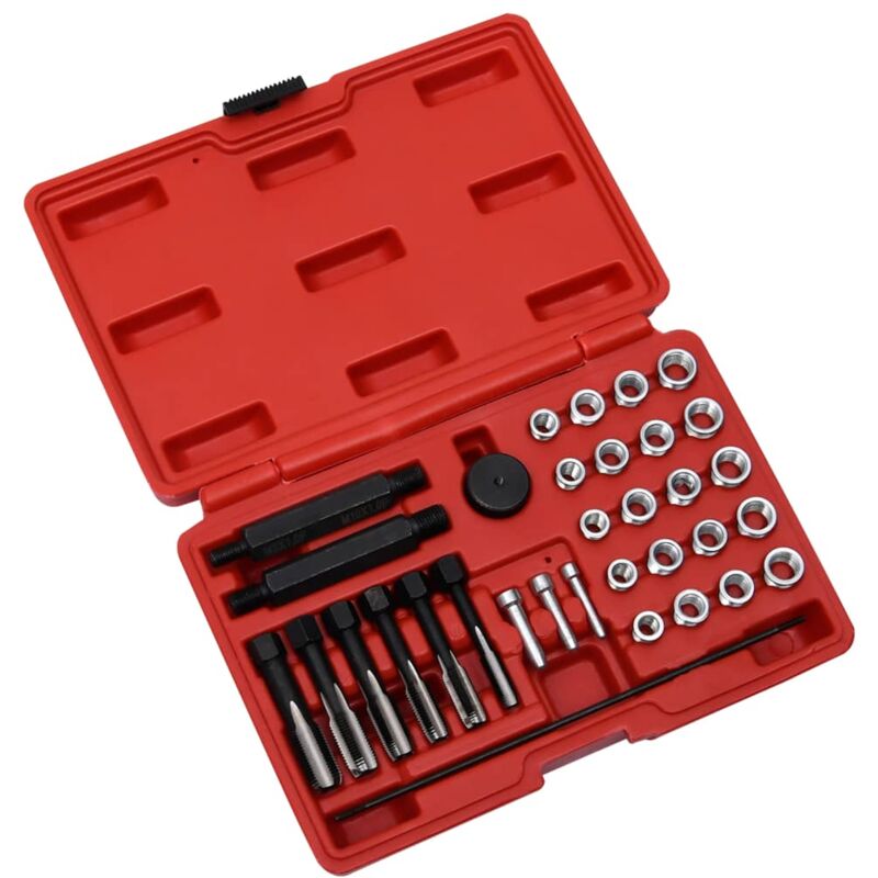 foto del prodotto helloshop26 - kit riparazione filettatura candelette 33 pezzi m8 m10 m12 020004257