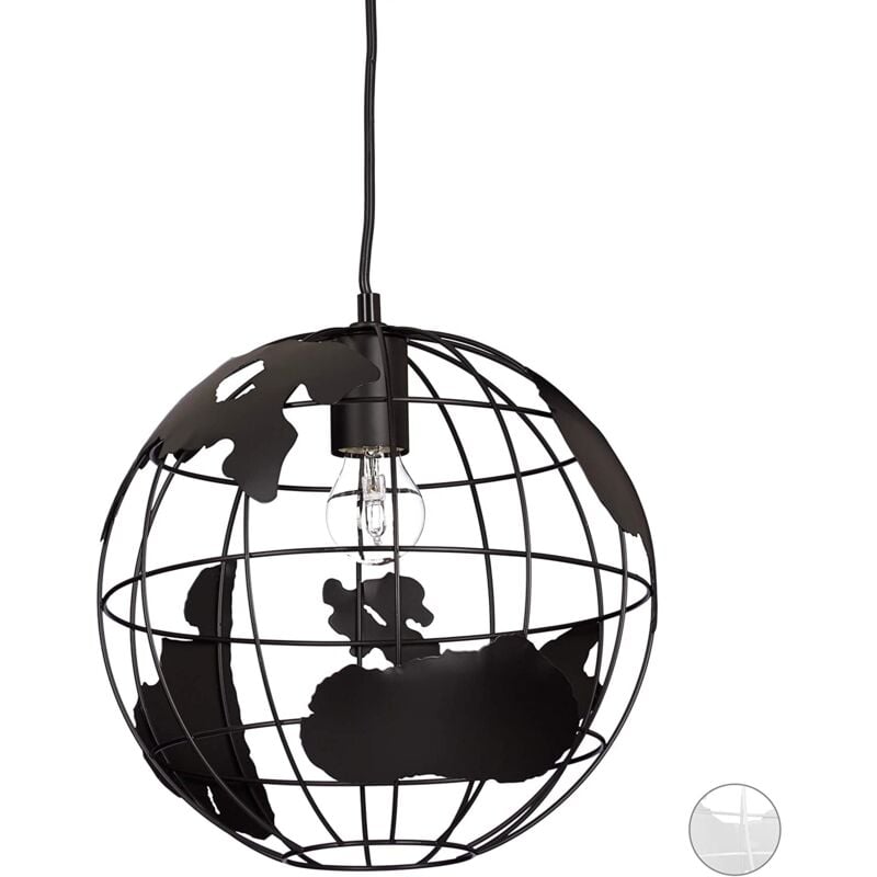 foto del prodotto helloshop26 lampada da parete lampada da terra decorazione di design con paralume a sfera a sospensione globo nero