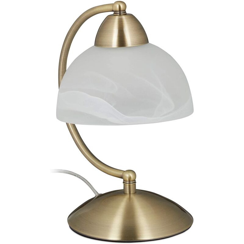 foto del prodotto helloshop26 lampada da tavolo vintage vetro opalino ottone 40 watt 130001463